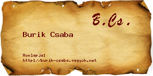 Burik Csaba névjegykártya