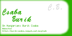 csaba burik business card